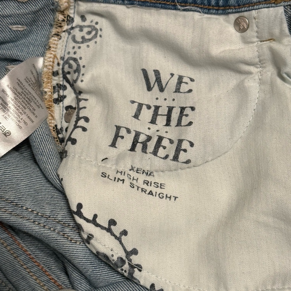 We The Free Women's Straight Leg Jeans in Light Blue Wash - Picture 5 of 7